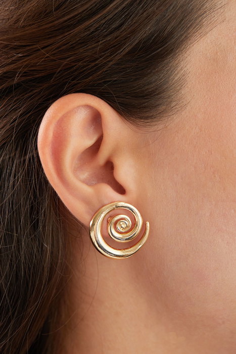 Heliophilia Silver Pendientes de Metal Dorados con Recubrimiento de Laca